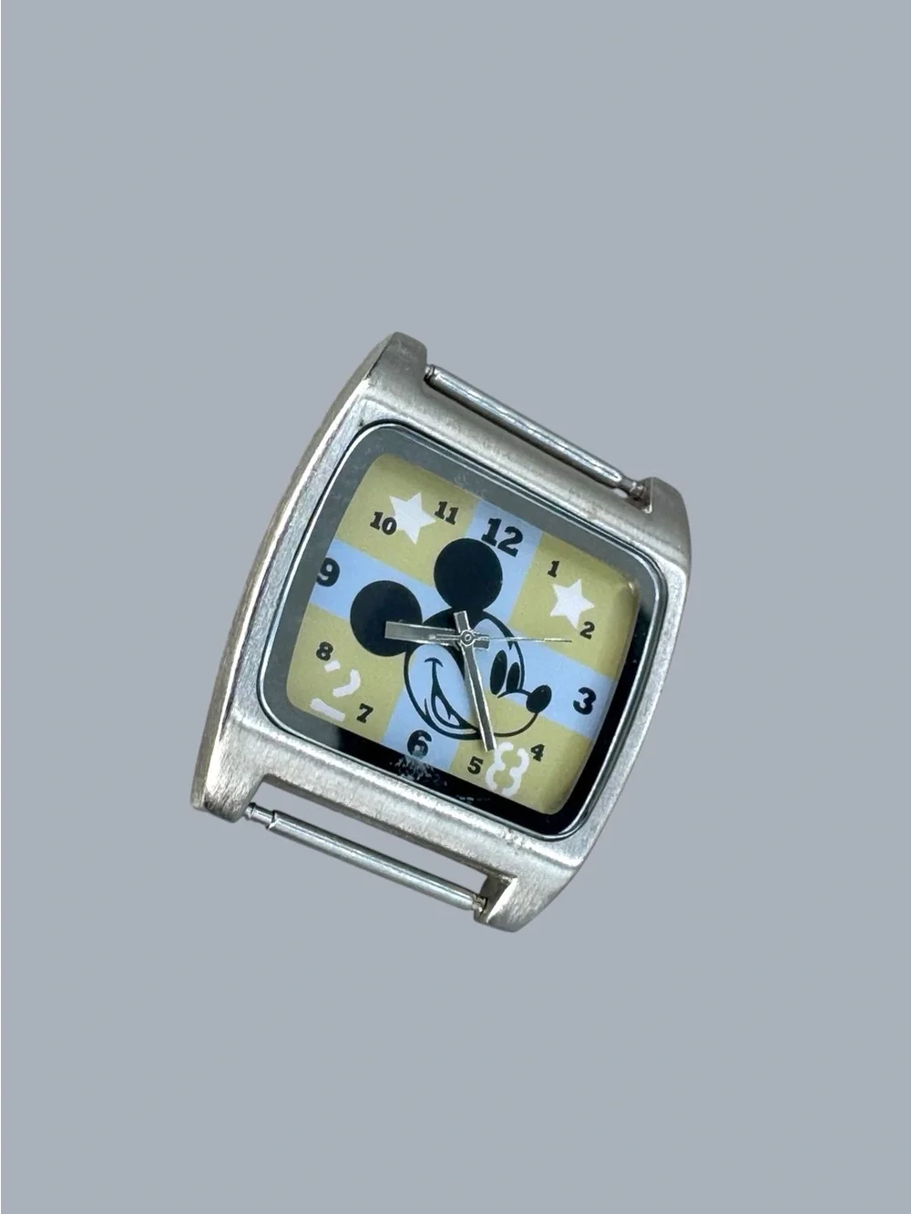 Vintage Disney Store Mickey Mouse Square Watch Japan Movement Stainless Steel No